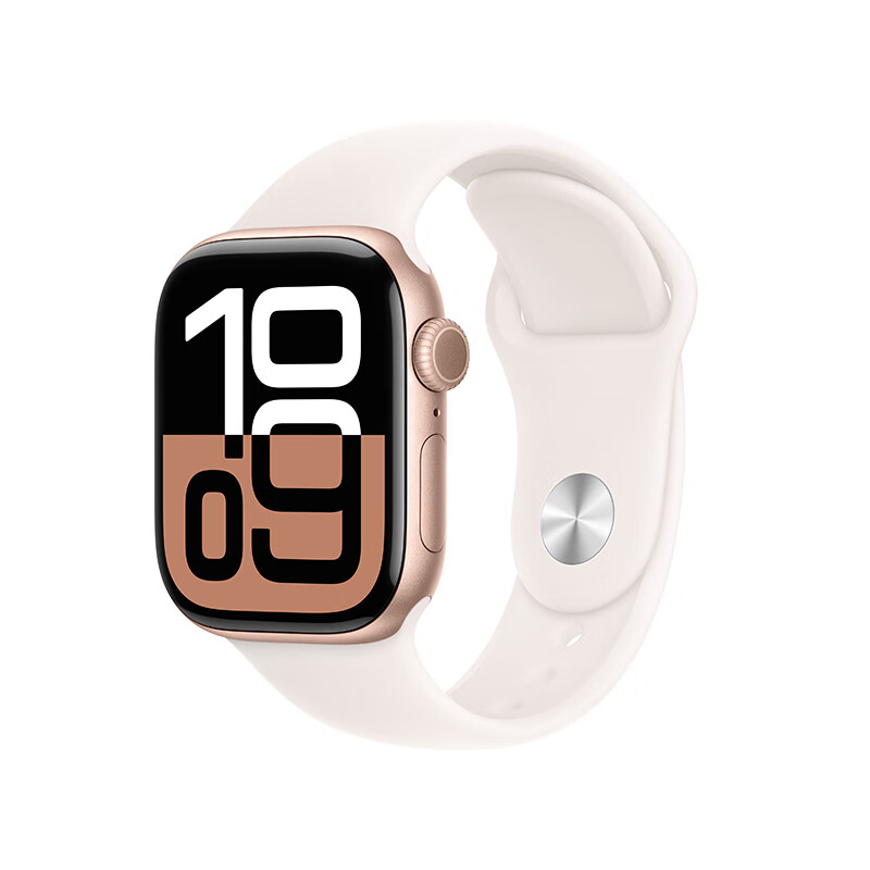 11号9点：Apple/苹果 Watch Series 10 智能手表 GPS款 46毫米 玫瑰金色 铝金属表带S/