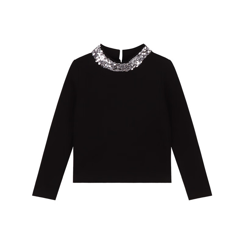 小猪班纳 女童法式轻奢潮流亮片拼接德绒打底衫 22.9元（需买2件，需用券）