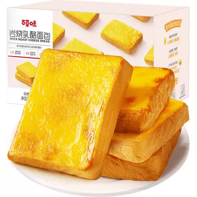 再降价、88VIP:百草味 岩烧吐司糕点心早餐面包 400g 6.37元(需领券+淘金币抵扣1.98)