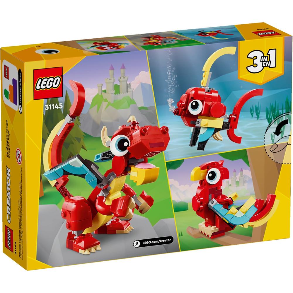 88VIP：LEGO 乐高 创意百变3合1系列 31145 红色小飞龙 60.8元
