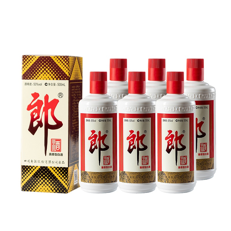 PLUS会员：郎酒 郎牌郎酒 酱香型高度白酒 53度 500ml*6瓶 1062.02元