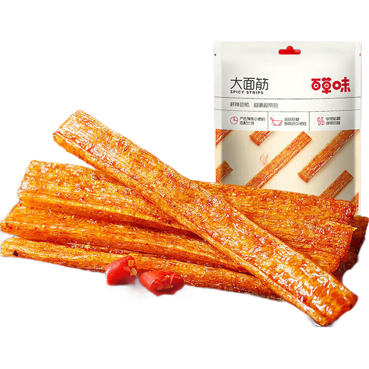 plus会员:百草味 大面筋100g 辣条 1.87元