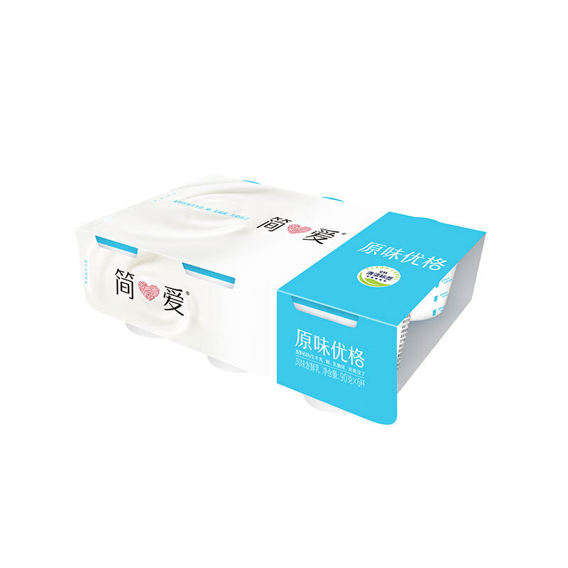 再降价，需首购:简爱 酸奶 原味优格90g*6杯 71.82元（合23.94元/件）