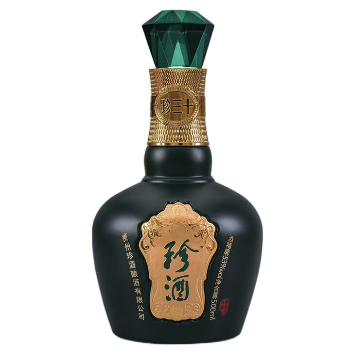 珍酒 珍三十 53度 酱香型白酒 500ml*4瓶 3400元