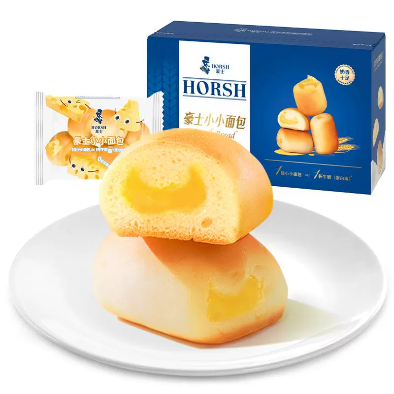 HORSH 豪士 小面包夹心早餐网红蛋糕健康代餐饱腹零食休闲食品小吃整箱A ￥1