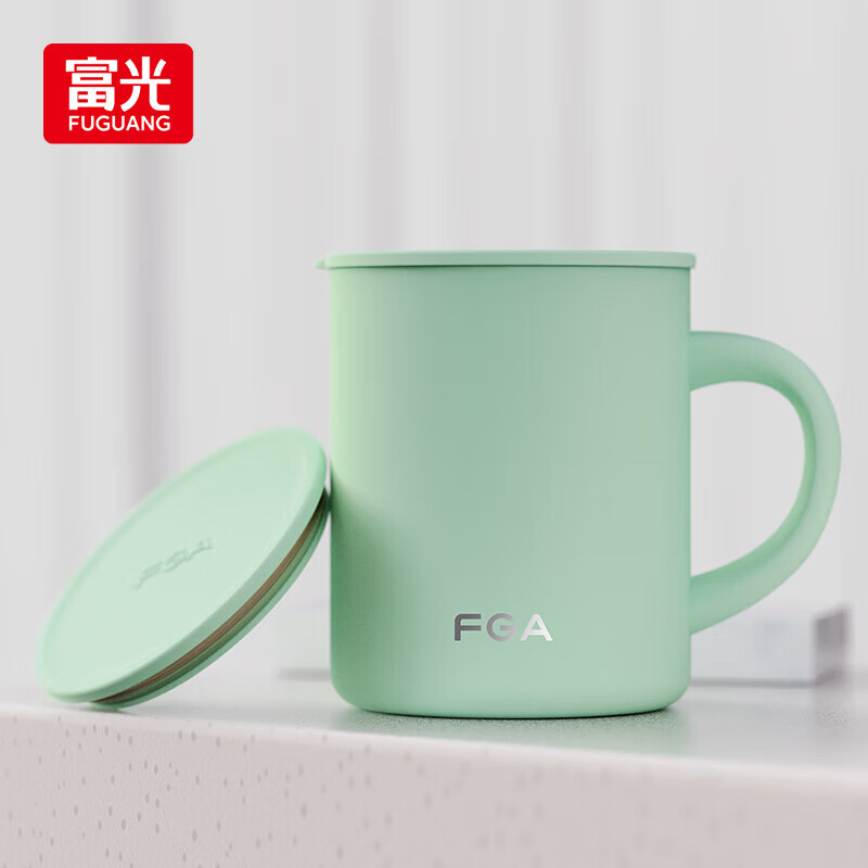 富光 316L不锈钢保温杯420mL马克水杯子 绿色 39元（需用券）