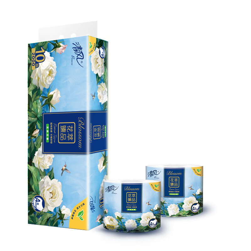 清风 花萃臻品 卷纸 4层200g10卷 14.75元