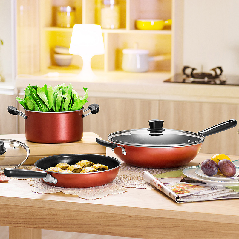 supor 苏泊尔 锅具套装 不粘炒锅汤锅煎锅三件套厨具电磁炉通用tp1628