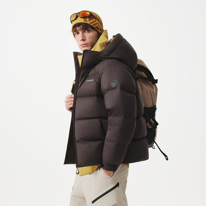 坦博尔 面包服休闲百搭男士加厚保暖连帽羽绒服TA5560339D （L码232g充绒量95绒