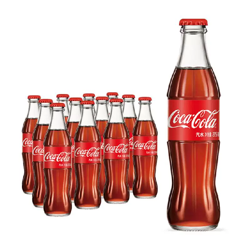 可口可乐 碳酸饮料汽水275ml*12瓶可乐碰响瓶 怀旧玻璃瓶整箱装 ￥39.65