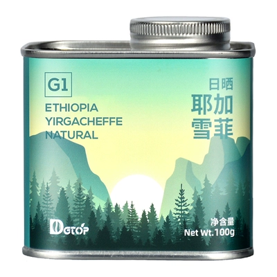 DGTOP 耶加雪菲 咖啡豆 浅烘 100g 铁罐装 24.9元 包邮（需领券）