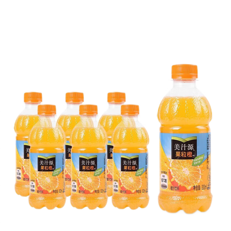 可口可乐 美汁源果味果汁饮料300mL 6瓶 9.77元包邮