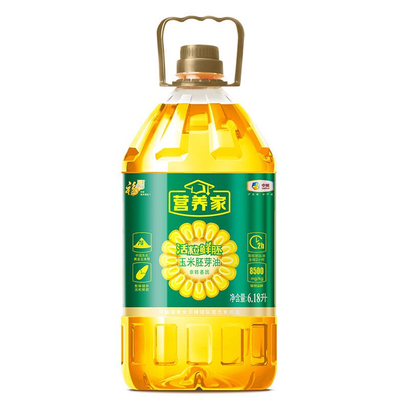 福临门 营养家 活粒鲜胚 玉米胚芽油 6.18L 59.9元