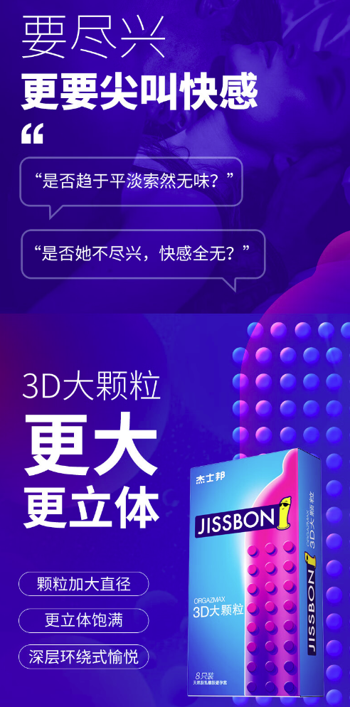 jissbon 杰士邦 超薄安全套 3D大颗粒礼盒 38只