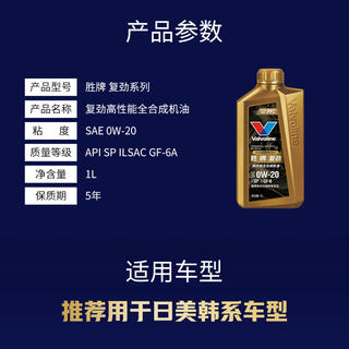 胜牌 复劲系列 高性能全合成机油 发动机润滑油 0W-20SP级 GF-6 1L 复劲 0W-20SP级 29.9元 - 86线报 胜牌 复劲系列 高性能全合成机油 发动机润滑油 0W-20SP级 GF-6 1L 复劲 0W-20SP级 29.9元 - 86线报