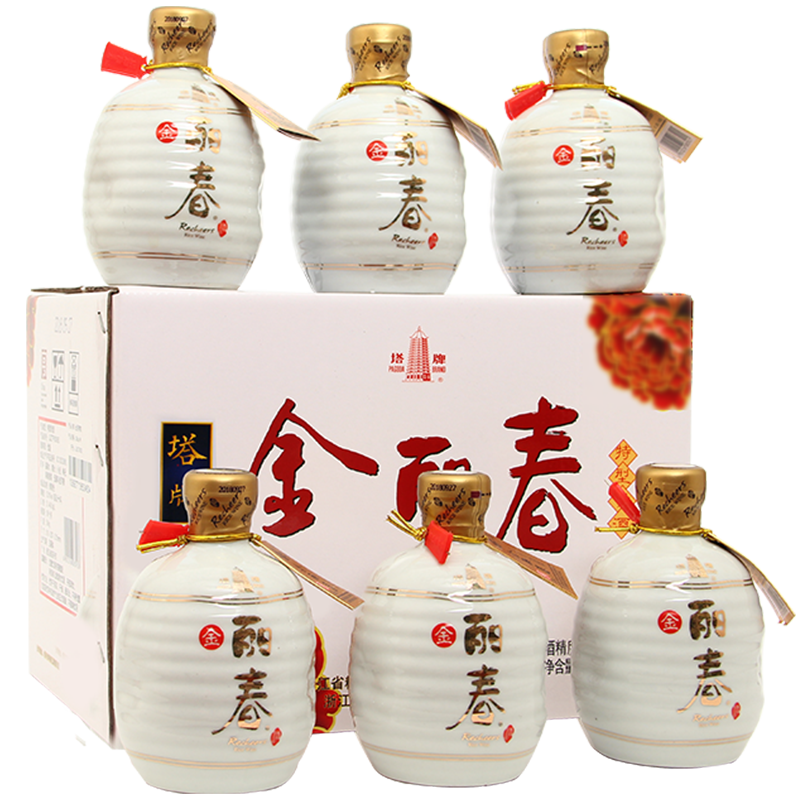 塔牌 绍兴黄酒 十年金丽春 10年花雕酒礼盒 350ml*6瓶整箱装 228.1元包邮