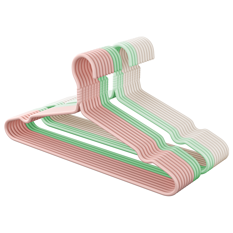 衣架 无痕衣架加粗 40CM浸塑晾衣架防滑成人晒衣服挂撑子 20只装 15.73元