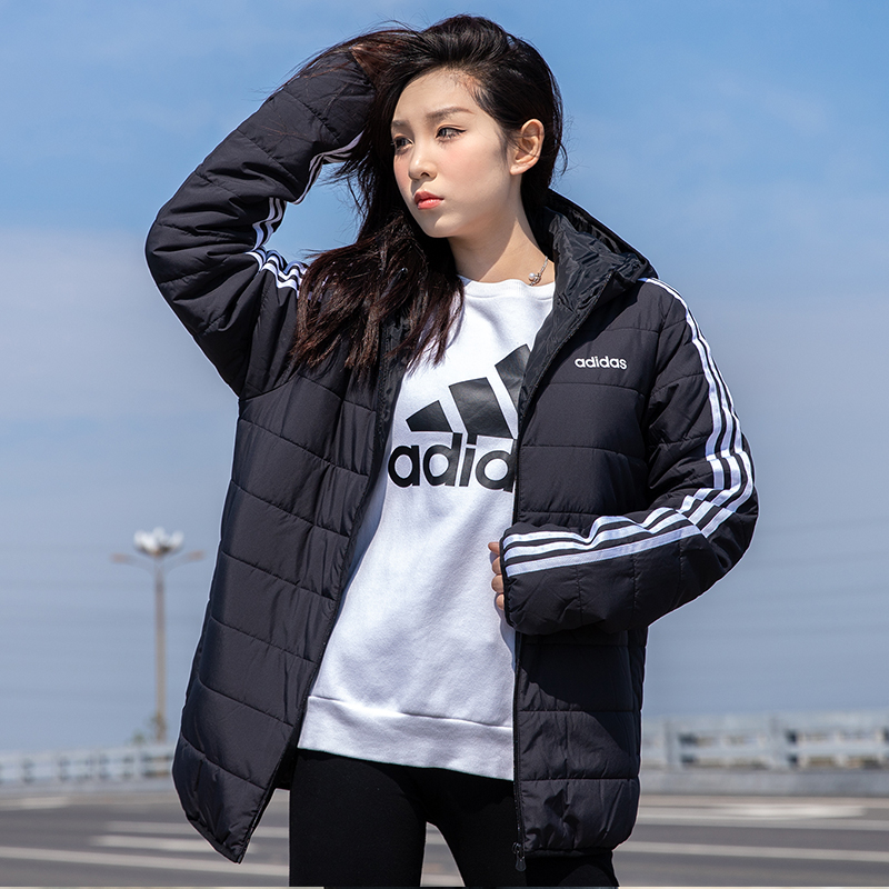 adidas 阿迪达斯 男装新款三条纹运动服连帽棉衣外套H14197 393.3元