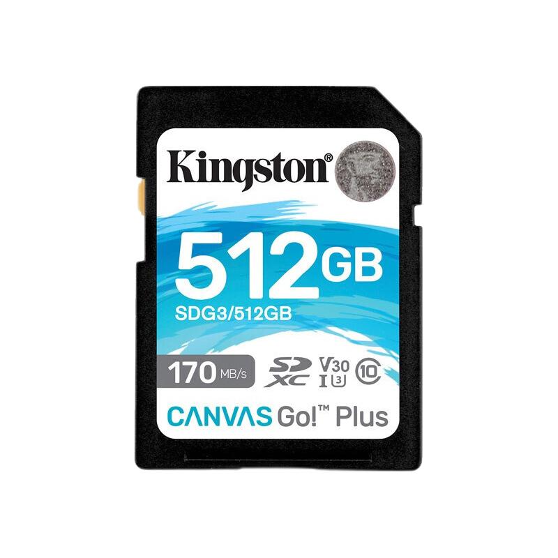 Kingston 金士顿 SDG3系列 SD存储卡 512GB（USH-I、V30、U3） 449元