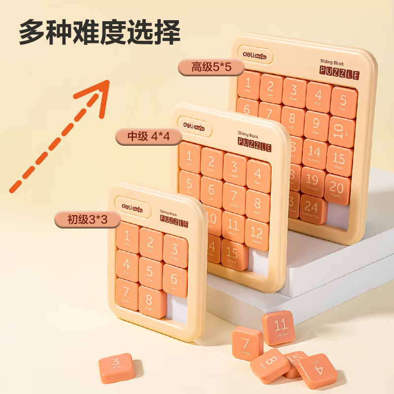 得力 数字华容道3*3数独儿童拼图小孩通关解题生日礼物开学玩具YP166 0.9元 - 线报酷