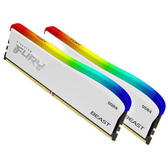 Kingston 金士顿 FURY 32GB(16G×2) DDR4 3200 台式机内存条 Beast野兽系列 RGB灯条 特别