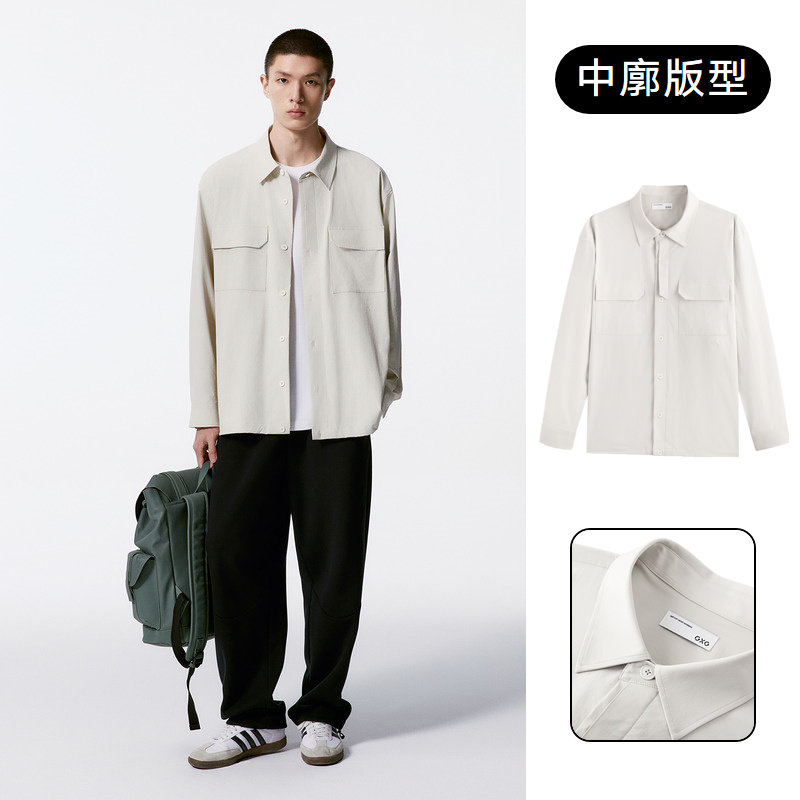 GXG 男士宽松时尚长袖衬衫 G24X033029 99元