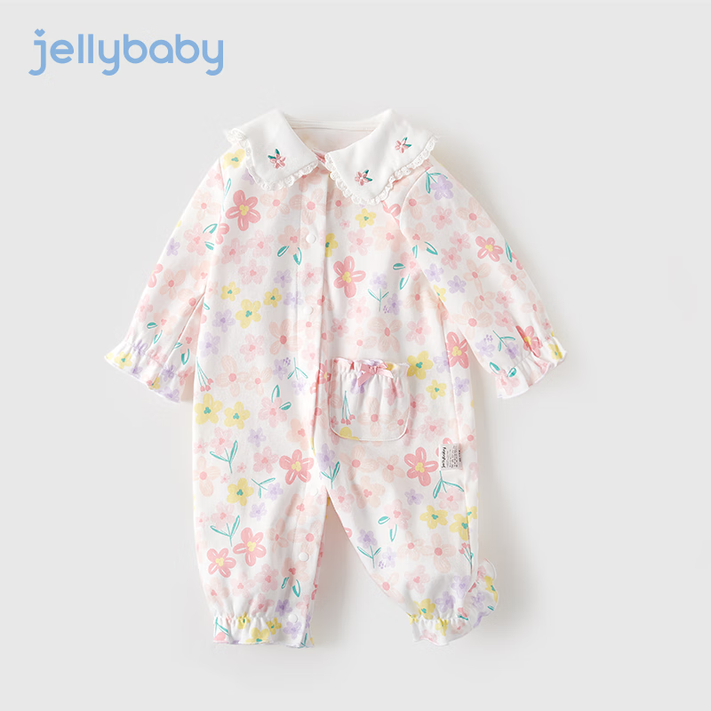 JELLYBABY 宝宝碎花娃娃领爬服 59元包邮（需用券）