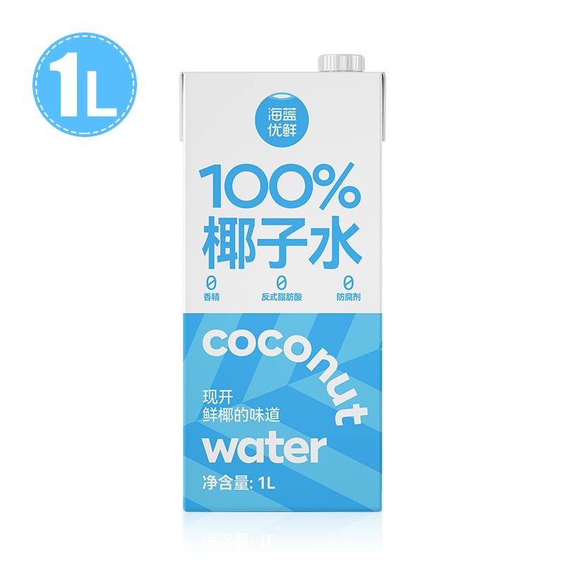 海蓝优鲜 100%纯椰子水1L 8.9元/件（需购2件，实付17.8元包邮）