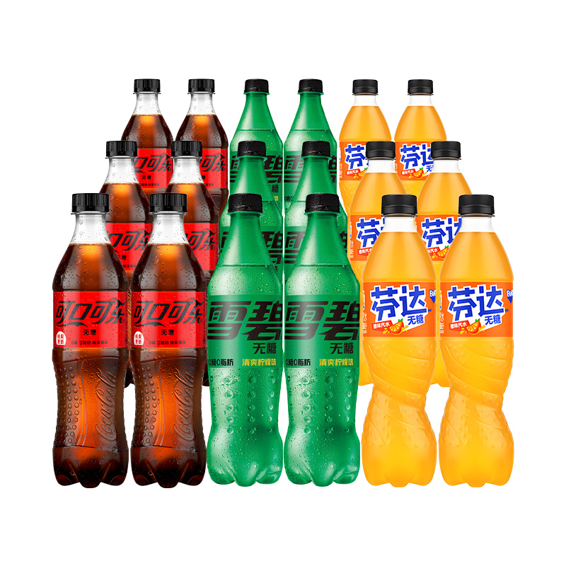 可口可乐 Coca-Cola 无糖零度可乐雪碧芬达500ml混合装18瓶 31.8元