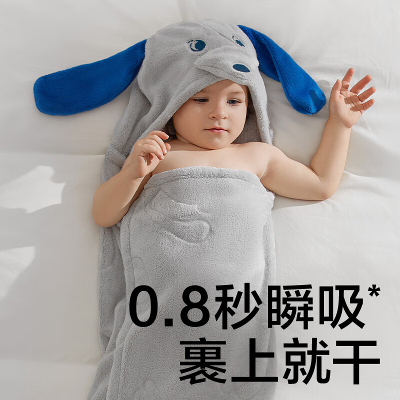 PLUS会员：babycare 婴儿绒款带帽浴巾 方形发热款 翻糖粉 42.55元（需用券）