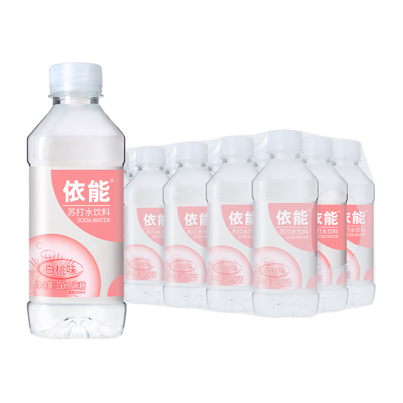 依能 白桃味 无糖无汽弱碱 0脂 苏打水饮料 350ml*15瓶 塑膜装饮用水 17.9元