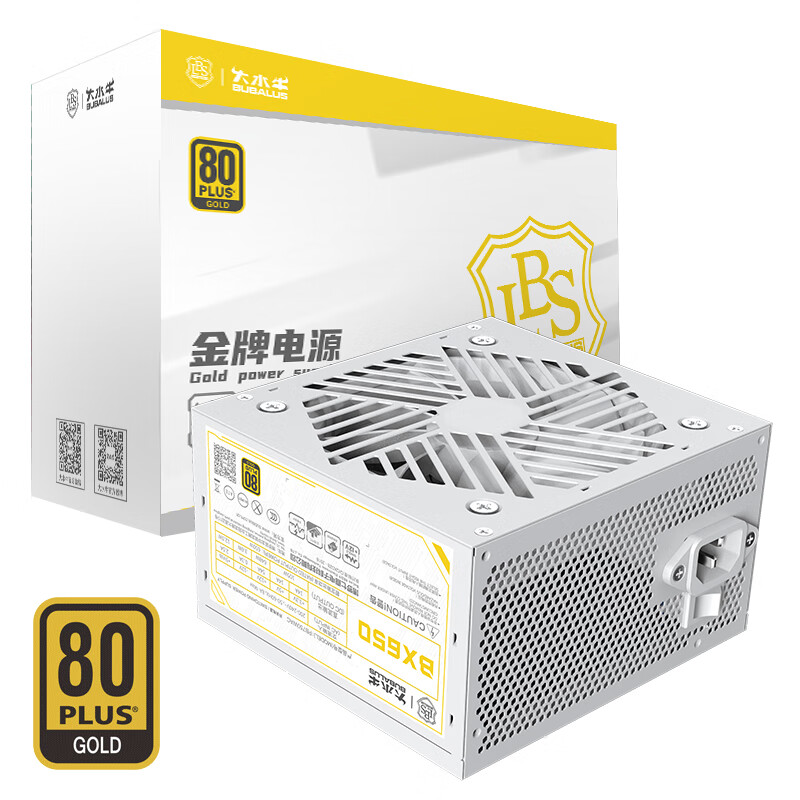 BUBALUS 大水牛 额定650WBX650白色台式电脑电源（80PLUS金牌认证/支持4060显卡/宽