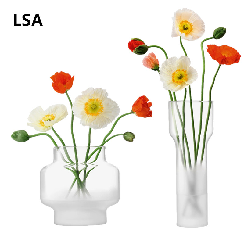 LSA 英国LSA进口手工磨砂玻璃花瓶大号客厅摆件装饰插花居家创意轻奢 345元
