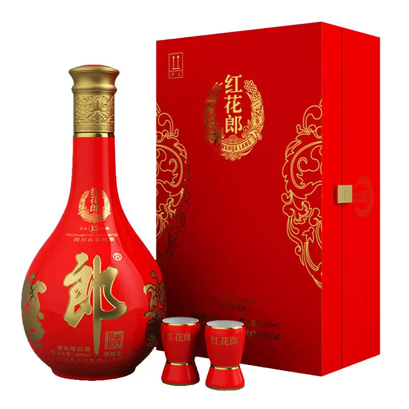 LANGJIU 郎酒 [年货礼盒]郎酒 红花郎酒·15单瓶礼盒 53度酱香型白酒 500mL ￥345.2