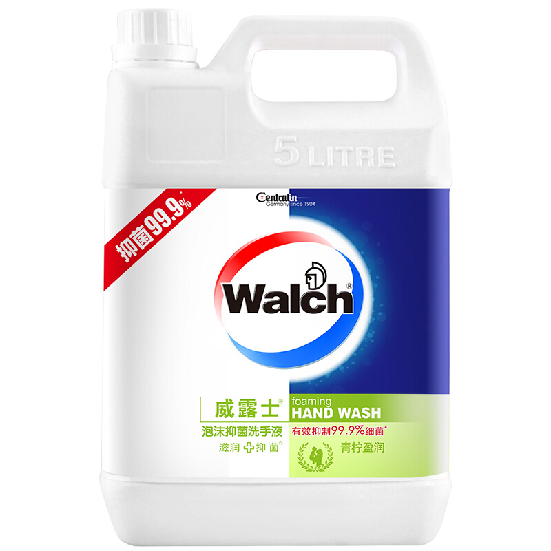 威露士 泡沫抑菌洗手液 青柠盈润 5L 53.23元（需买2件，需用券）