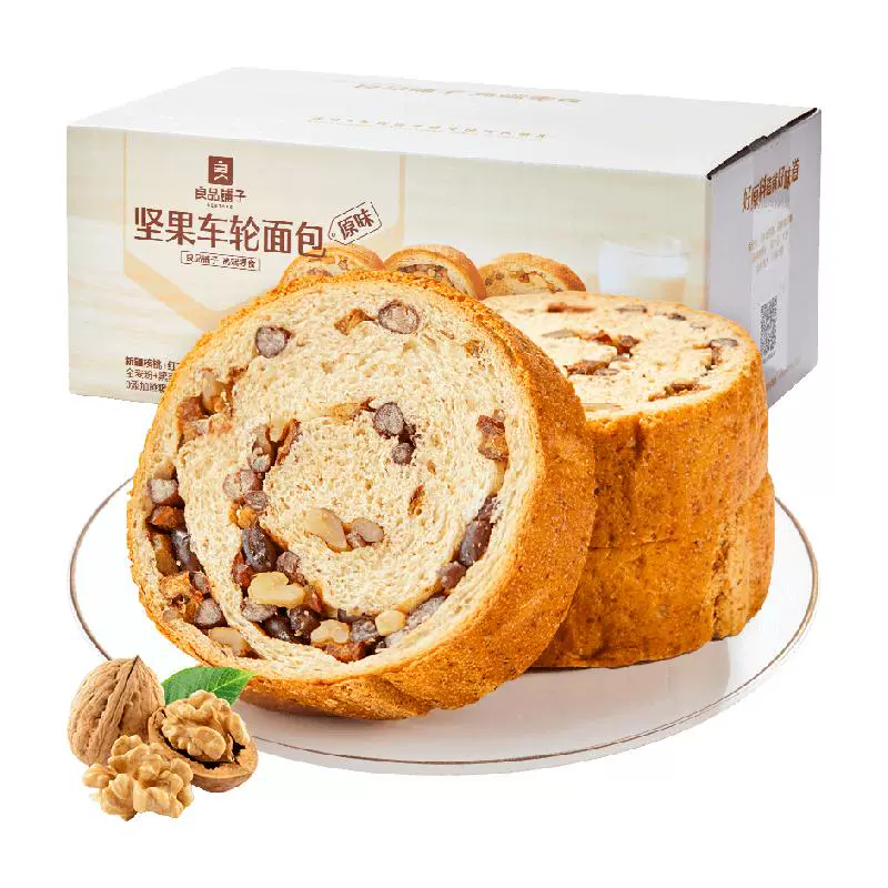 BESTORE 良品铺子 坚果车轮面包500g ￥4.65