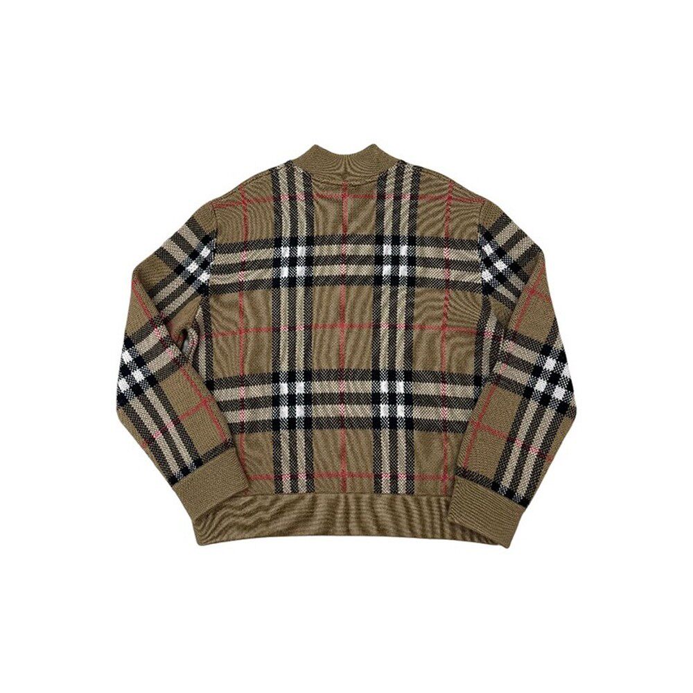 BURBERRY 羊毛撞色格纹 女士针织衫 3789.55元