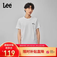 PLUS:Lee 男新款logo字母印花 短袖T恤 2色可选 98.31元包邮