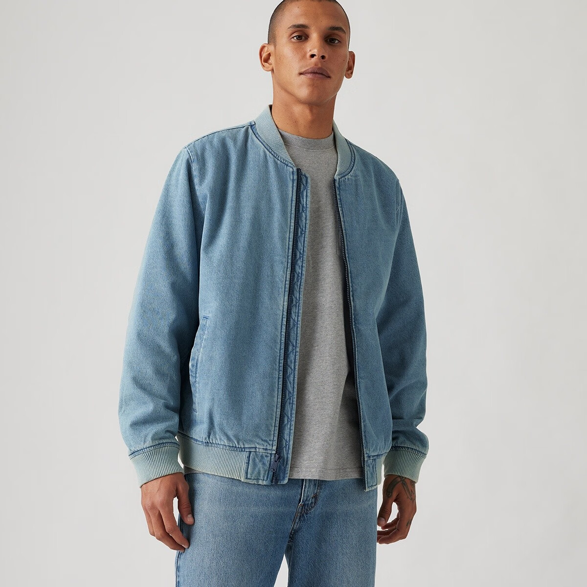 PLUS会员：Levi's 25年秋冬男士针织休闲百搭牛仔外套001K300030L 浅蓝 272.16元（