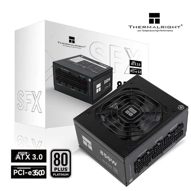 利民 额定850W TR-TPFX850 白金全模组电脑电源 SFX ATX3.0 压纹线版PCIE5.0台式电源 