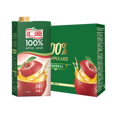 88VIP：汇源 100﹪苹果汁1000ml*6盒果汁饮料饮品整箱 41.9元