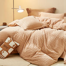 88VIP：LUOLAI 罗莱家纺 A类慕斯绒床上四件套床单被套牛奶绒冬季珊瑚绒三件