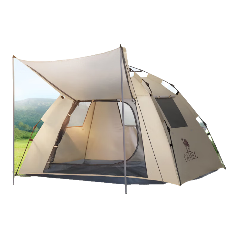 骆驼 帐篷户外天幕便携式折叠自动防风公园露营野外野营装备 2-4人 涂银防