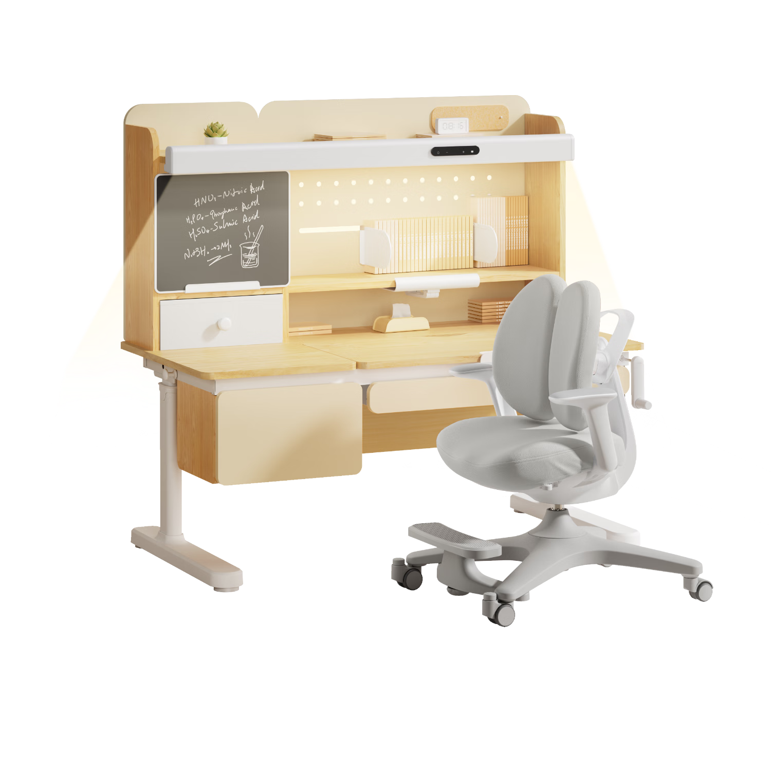 黑白调 S1儿童学习桌书+G 5Pro灰+椅套蓝 1.2米 2182.3元(需领券)