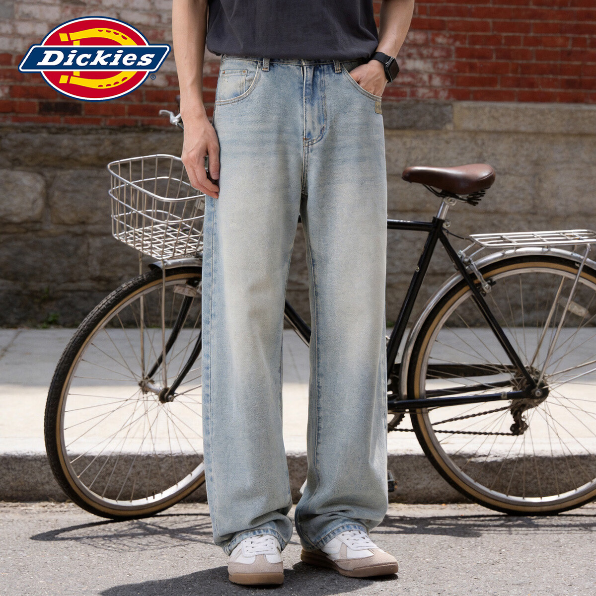 Dickies 牛仔裤男宽松直筒裤刺绣设计美式高街复古长裤 258.9元