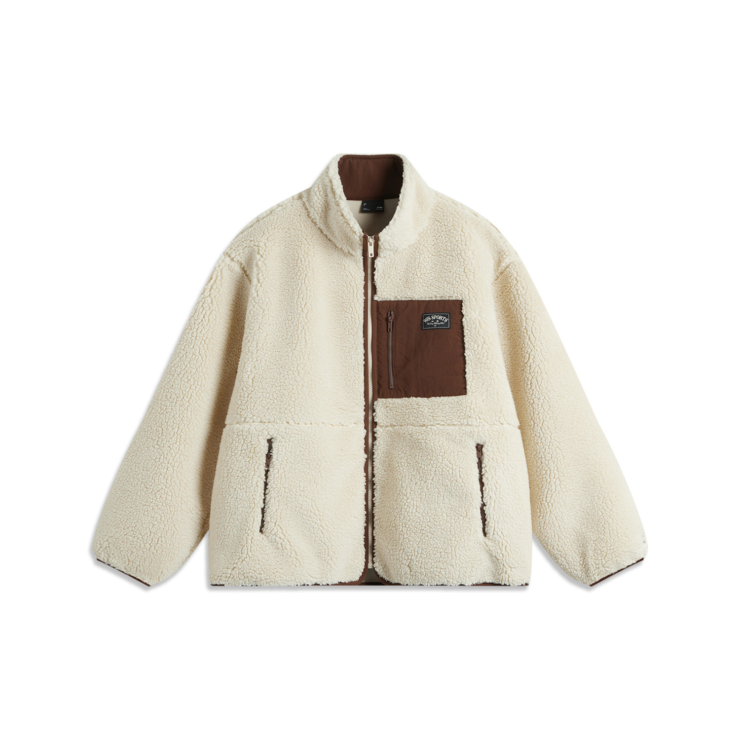 李宁 羊羔绒外套女加绒立领保暖防风运动服男 218元