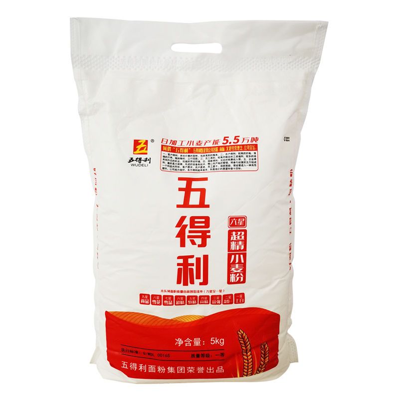 五得利 六星超精小麦粉 5kg 15.9元