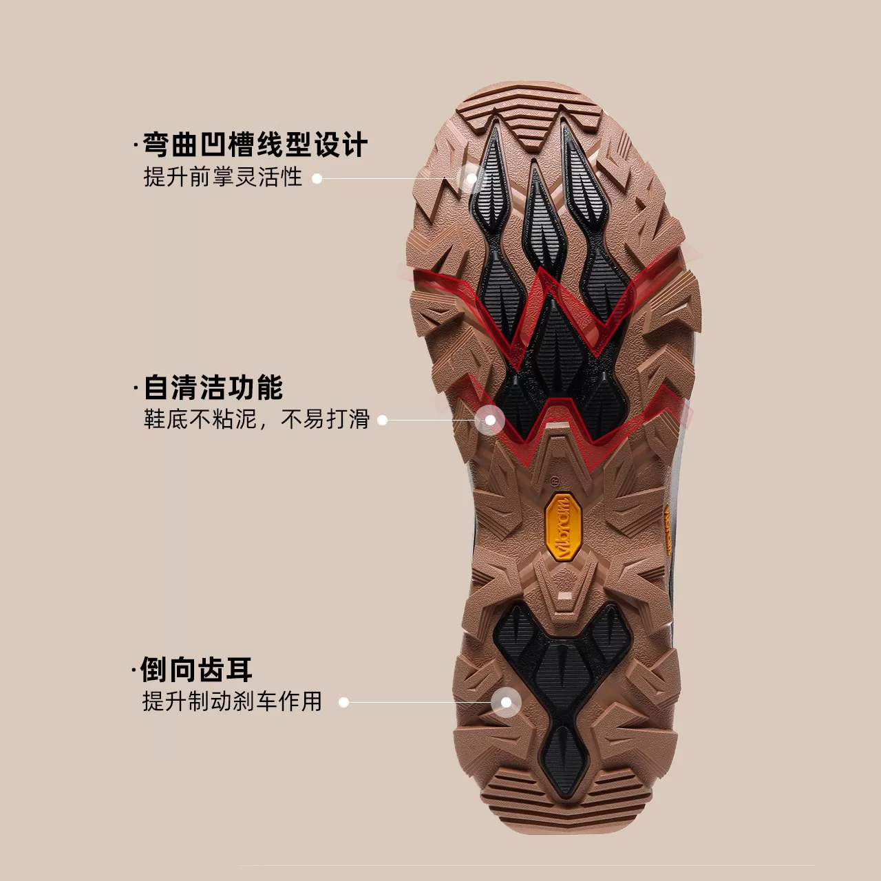 探路者 GORE-TEX防水Vibram防滑徒步鞋 459元 - 线报酷