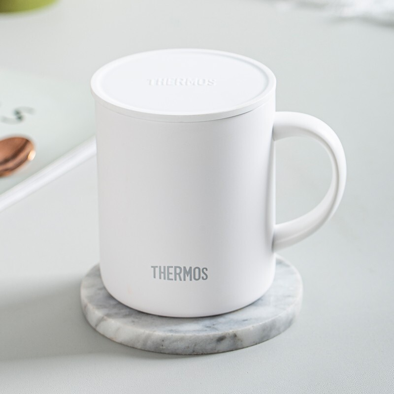 THERMOS 膳魔师 咖啡杯牛奶杯茶杯 男女简约水杯带盖 白色 340ml 65元