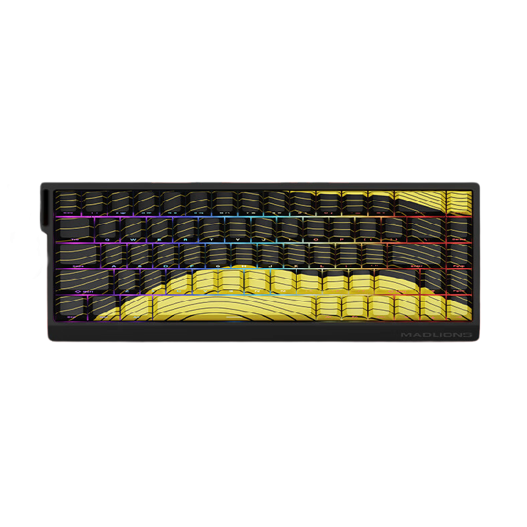 MADLIONS 美加狮 MAD CATZ 美加狮 MAD 60 HE 61键 有线机械键盘 黑黄色等高线 限定